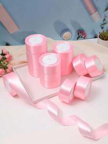 1 Roll Colorful Ribbon, 4cm Wide, 22m Long, Suitable For Making Rose Bows, Cake Decoration And Christmas Decoration, Ideal For Craft Projects And Gift Wrapping, Creative Crafts, Cake Decoration And Holiday Accents - A - View 9