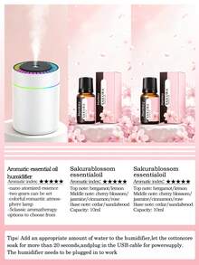 180ml Mini Car Humidifier With Romantic Colorful LED Ambient Night Light, Large Mist Output, Quiet Operation, Auto Timer, 2 Working Modes, Compatible With Essential Oils (6 Fragrance Options), Car And Home Dual-Use Ultrasonic Aromatherapy Diffuser, Compact And Portable, USB Powered, Suitable For Car, Office, Bedroom, Living Room, Study, Bathroom - A - View 15