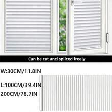 Blinds, Striped Window Pattern Privacy Glass Film, Static Adhesion Glass Film, Glue-Free UV Protection Window Sticker Suitable For Bathroom, Bedroom, Living Room And More - 1PC - View 3