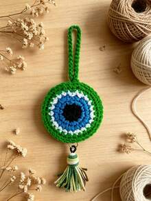 Handmade Crochet Evil Eye Keychain, Colorful Nazar Amulet Bag Charm, Turkish Evil Eye Talisman, Cute Handwoven Backpack Wallet Pendant, Bohemian Style Unisex Accessory Gift, Suitable For Handbags, Wallets, Backpacks, Lucky Evil Eye Charm, Beach Summer Style Decoration, Handwoven Key Ring Pendant, Unique Spiritual Gift For Women, Ideal Gift For Women And Evil Eye Enthusiasts - Multicolor - View 2