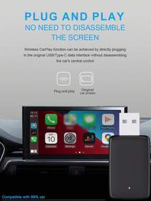 XUDA 2026 新款 Mini CarPlay AI Box，無線 CarPlay 與 Android 二合一車載音訊，支援有線與無線連接，配備 2.4-5.0GHz WiFi 5，時尚便攜，相容 99% 具備有線 CarPlay 與 Android 功能的車型 - D - 查看 6
