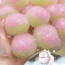 1pc Papaya Ice Jelly Yellow Gradient Ice Cream Squishy Toy, Handmade ASMR Sound-Controlled Stress Relief Ball, Ice Cream Texture Slow Rebound Fidget Toy For Office Workers - Multicolor - View 3