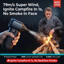 Snow Blower And Brushless Turbo Air Duster, 9000000RPH, 79m/S Wind Speed, 3-Speed LCD Display, High-Brightness Focused LED, Dual 4000mAh Batteries, 15-105 Minutes Runtime, 3-Hour Type-C Charging, Suitable For BBQ, Car, Computer And Home Cleaning Complete Tool Set - Black - View 9