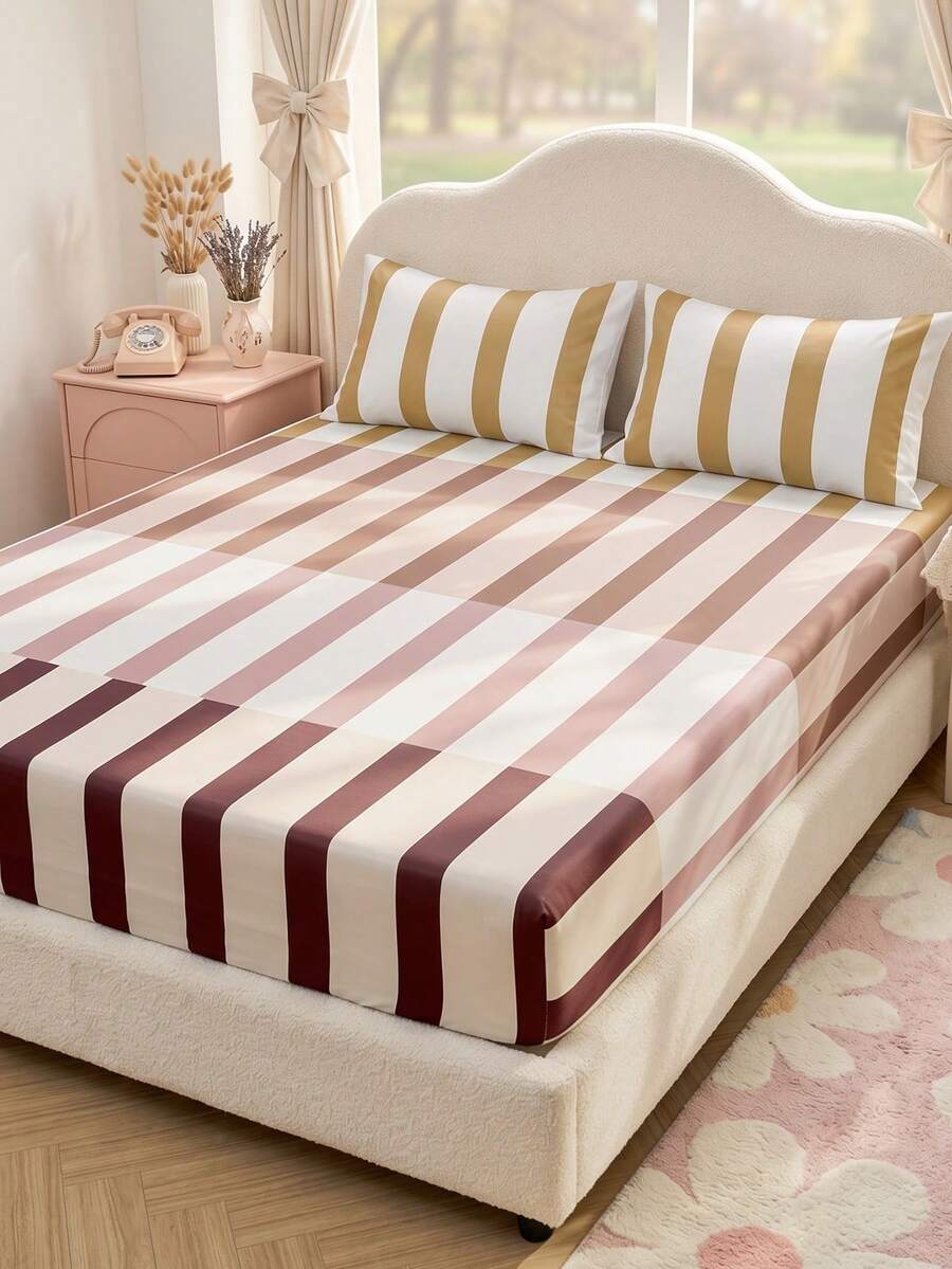 2/3pcs Printed Bedding Set, Bedding, Mattress Protector Set, Comfortable Home Textiles, Breathable Anti-Pilling Mattress Cover, Home Decor, Suitable For All Seasons, Machine Washable, Back To School