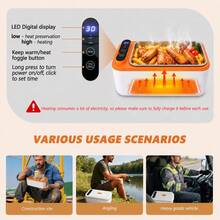 FollowBreak 1pc Electric Lunch Box, Rechargeable Portable Heating Lunch Box, Portable Food Warmer, Suitable For Car/Truck/Work/Home Heating Lunch Box - Multicolor - View 6