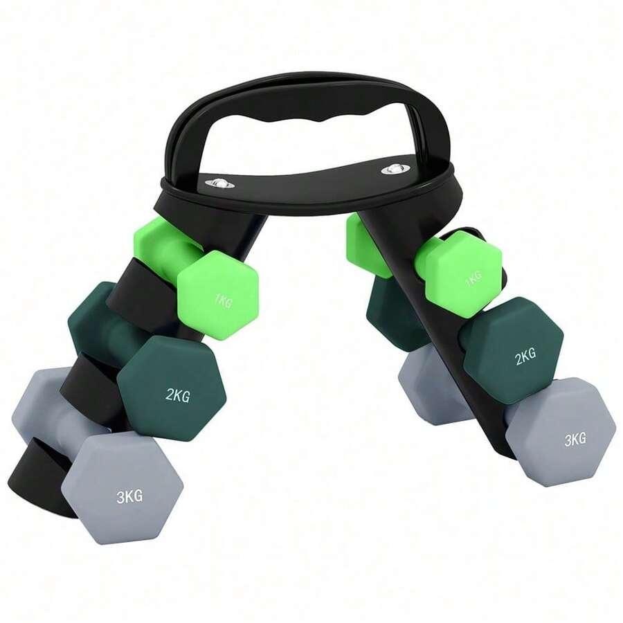 2 X 1kg, 2 X 2kg, 2 X 3kg Dumbbells Set With Dumbbell Rack, Hand Weights For Home Gym Training - T0001-01-3570 - View 1