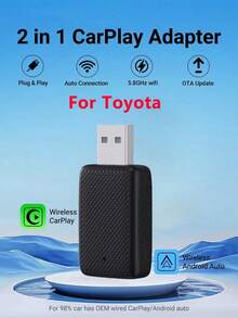XUDA 2合1 Mini CarPlay 無線轉接器 & Android Auto 無線轉接器，無線 CarPlay 接收器，適用有線 CarPlay 與 Android Auto 車載系統，USB/USB-C 接口無線 CarPlay 轉接器 - B - 查看 1