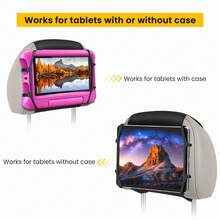 New Upgraded Car Headrest Tablet Holder, Equipped With Anti-Slip Strap And Silicone Mesh Fixing Seat, Adjustable Angle, Suitable For All 7 To 12.9 Inch Tablets, Compatible With Most Car Headrests - View 6