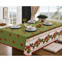Rustic Oxford Linen Tablecloth Luxury 4/6/8 Seater Various Prints - 賓州綠色聖誕鈴鐺 - 查看 2