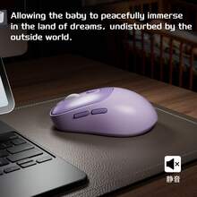 MAGEEGEE Ratón de portátil 2.4G con receptor USB, ratón de viaje ultra delgado, compatible con Macbook Air/Pro, portátil, tableta, computadora, PC - Morado - Ver 3