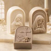 3D 天主教聖母瑪利亞矽膠蠟燭模具 神聖之心十字架祈禱之手 宗教蠟模 DIY 香氛蠟燭製作 家居裝飾 - Mold - 查看 3