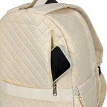 Women's Quilted Tennis Backpack, Fashionable Diamond Pattern Sports Bag, Large Capacity Racket Bag With Shoulder Strap, Lightweight Sports Backpack, Suitable For Tennis, Pickleball, Fitness, Travel And Daily Use - Multicolor - View 8