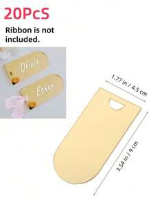 1/10/20/50pcs Blank Acrylic Tent Place Cards, Arched Luggage Tags, Blank Gold Mirror Acrylic Name Tags Without Ribbon, Wedding Guest Direction Cards, Seat Card Holders, DIY Party Signage Gift Tags - View 21