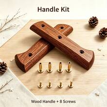 1 Set Wooden Handle, Kitchen Knife Replacement Handle Set, With 4 Pairs Of Locking Screws, Non-Slip Smooth Durable Wooden Handle, Home Old Knife Repair DIY Craft Gift Accessories, Secure Installation; Complete Set, Easy And Convenient Assembly - A - View 6
