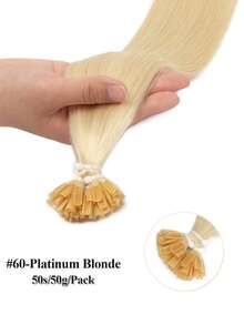 16-22 Inch U-Shaped Hair Extensions, Remy Human Hair, 1g/Strand, 25S And 50S Optional, Keratin Hot Melt, Easy Installation, Long-Lasting, Straight, Soft, High Quality Hair Accessory - Multicolor - View 26