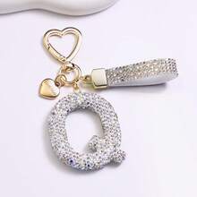 1PC Fashion Sparkling Rhinestone Alphabet Keychain Cute Letter Charm Key Ring Exquisite Backpack Decoration Accessories Gifts - Multicolor - View 17