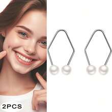 Pearl Facial Clip, No-Piercing Facial Beauty Accessory, Invisible Smile Lifting Clip, Creative Facial Decoration Clip, Suitable For Parties, Holidays, Daily Styling, Fashion Jewelry Accessory, Suitable For Women And Girls - Multicolor - View 7