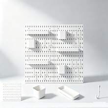 Estantería de almacenamiento de pared con tablero perforado sin taladro, organizador de almacenamiento de pared, estantería de almacenamiento multifuncional con tablero perforado, estantería de almacenamiento con ganchos montada en la pared, estantería de almacenamiento de cocina, estantería de almacenamiento de baño, organizador de pared de dormitorio, tablero de almacenamiento de escritorio, estantería de almacenamiento de herramientas, estantería de almacenamiento de cosméticos, estantería de almacenamiento de especias, organizador de suministros de oficina, estantería de llaves de entrada, estantería de exhibición combinable DIY, tablero de almacenamiento de pared multiusos, adecuado para cocina, baño - Multicolor - Ver 8