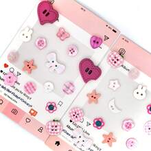 18/23/28/35/42/50/60/70/80Pcs/Box Random Style Cute Pink Buttons, Can Be Used For DIY Scrapbook, Clothing Accessories Buttons - Multiple Styles - View 6