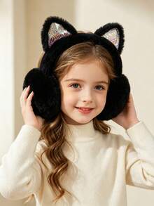 Winter Earmuffs - Cute Girls Ear Covers - Ear Bags - Warm Ear Protectors - Earmuffs With Plush Ears - Multicolor - View 5