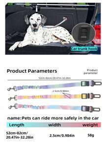 AD Fashionable Colorful Pet Car Retractable Elastic Leash With Car Safety Buckle, Nylon Anti-Escape Rope, Suitable For Small, Medium And Large Dogs - Colorful Car Leash - View 12