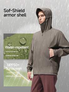 Beneunder Men's All-Weather Outdoor Sun-Protection Jacket (Loose-Fit) WR004 - Light Grey - View 4