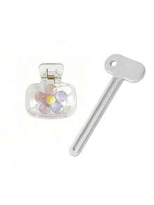 透明亮片花朵便攜式牙刷蓋，樹脂配件，透明旅行牙刷收納盒，牙刷頭保護夾，牙刷收納夾，牙刷防塵保護蓋，便攜設計方便攜帶，防塵蓋，適合作為情侶、朋友、家人、老師、旅行愛好者的禮物，適用於居家、宿舍、度假必需品，適合生日、開學、婚禮、母親節、復活節等場合，春/夏必需品，家庭禮物，返校季，返校禮物 - 彩色 - 查看 14
