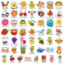 50pcs Inspirational Animal & Fruit Stickers With English Words, Suitable For Notebooks, Planners, Sticker Decoration, School Supplies, Back To School Season, Humorous & Fun Stickers - Multicolor - View 11