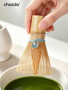 choxila 1pc 100-Prong Bamboo Matcha Whisk, Handmade Natural Bamboo Tea Brush With Assorted Hanging Decorations, Traditional Japanese Tea Ceremony Accessory, Suitable For Daily Brewing And Tea Enthusiasts - Whisk - View 2