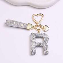 1PC Fashion Sparkling Rhinestone Alphabet Keychain Cute Letter Charm Key Ring Exquisite Backpack Decoration Accessories Gifts - Multicolor - View 4