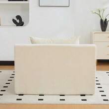 Chenille Fabric Modular Sofa, 30D High-Elasticity Foam Filling. Easy To Move With Non-Slip Base, Ideal For Living Rooms And Other Spaces. Beige - 米色 - 查看 3