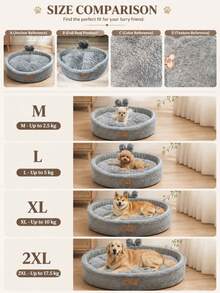 1pc Grey Floral Oval Pet Bed, Soft Thickened Washable Cushion With High Edges And Non-Slip Base, Indoor Sleeping Nest For Dogs, Cats, Puppies, Kittens And Small To Medium Pets, Comfortable Home Bedding, Suitable For Daily Rest, Christmas Gift For Pet Owners - Grey - View 4