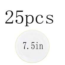 50/25pcs White Gold Rim Dinnerware Set, Includes 10.25" And 7.5" Salad Plates, Suitable For Restaurant, Wedding, Outdoor, Easter, Graduation Party, Brunch, Backyard Dining, Mother's Day And More, Ideal For Kitchen - View 15