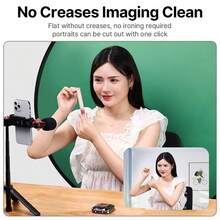 Chrisley 29.5/43.3 Inch Round Green & Blue Dual-Color Backdrop, Double-Sided Portable Photography Studio Background, Foldable Green Screen Chroma Key Panel For Live Streaming, Photography, Video Transmission, Gaming, Video Calls And Chatting - View 6