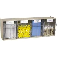 2026-HOT:-TiltView Sistema de Almacenamiento Plástico con dos bandejas inclinadas, 23-5/8-Inch Wide, 14-Inch High, 12-5/16-Inch Deep, Piedra - Cuantro Bandejas - Ver 5