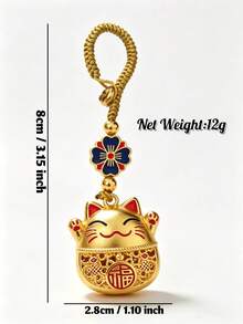 1pc Woven Hollow Lucky Cat Keychain, Chinese Style Peace Pendant, Suitable For Bags And Cars, Vintage Bohemian Style Accessory, Perfect For Women's Holiday, Anniversary And Thanksgiving Gifts - Multicolor - View 10