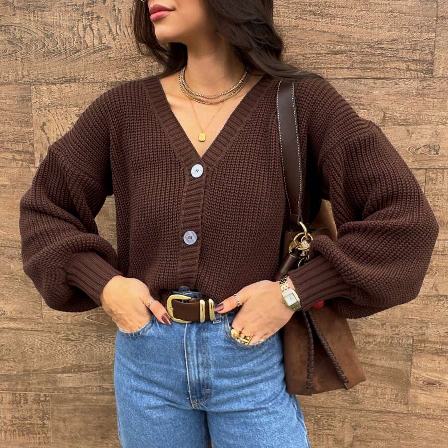 Women Cardigans - pas kahverengi - Görünüm 1