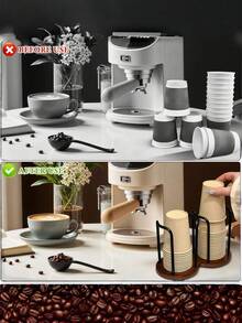 Heavy Duty Desktop Cup Holder, Fashionable Cup Storage Rack, Coffee & Tea Cup Organizer, Kitchen Essential, Office Breakroom, School Or Cafe, Space-Saving, Multi-Functional Coffee Table Storage Rack, Summer Gift, Back To School Gift, Home Refresh - Multicolor - View 8