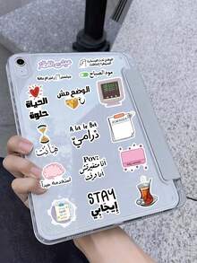 50pcs Arabic Phone Stickers, PVC Material, Creative Aesthetic Design Stickers, Suitable For Phone Cases, Tablets, Laptops, Luggage, Cars, Notebooks, Helmets, Guitars, Skateboards, Storage Boxes, Computers - 50pcs - View 6