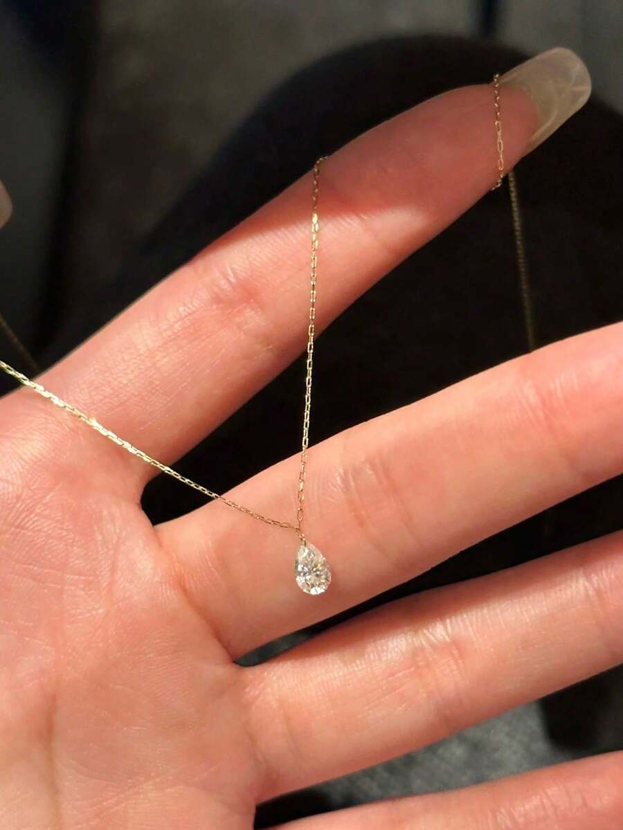 1pc Lucky Four-Leaf Clover Pendant Necklace, Minimalist Luxury Design, Elegant Delicate Collarbone Chain, Suitable For Daily Wear, Dating, Gathering - Four-leaf Clover - Silver - View 1