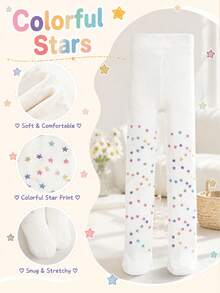 Celana Ketat Warna-warni untuk Anak Perempuan, Celana Ketat Motif Kupu-kupu, Legging Motif Bintang, Celana Ketat Mengkilap - MultiWarna - View 9