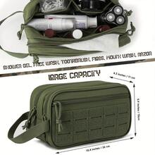 Portable Outdoor Camping Toiletry Bag For Men, Tactical Hanging Organizer Bag With Dry & Wet Separation - Multicolor - View 5