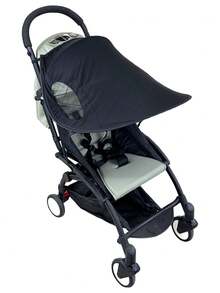 1pc Universal Baby Stroller Sunshade Accessory, UV Protection Sunshade, Dual-Directional Universal, Suitable For Car Sunshade (Not Waterproof) - Black - View 4