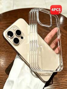 手機殼 4入裝 奢華透明手機保護殼，相容 Apple 18/18 Pro/18 Pro Max、17 Pro Max/17 Air/16 Pro Max/15 Pro/17E/17/16/15/14/13/12/11/16E/Plus/Mini/X/Xr/Xs Max/7/8/SE2/SE3，防震高透背蓋手機保護殼 - 4件裝 - 查看 27
