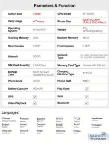 SERVO 17SE Mini Smartphone, Android 9.0, Dual SIM Dual Standby, Layar HD 3.0", Memori Besar 2GB+16GB, WiFi & GPS, Ponsel Kecil 3G WCDMA - Jeruk - View 12