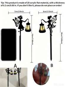 2D Acrylic Spring Fairy Garden Decoration, Fairy Garden Decor, Flat Garden Stake Sculpture For Potted Plants Outdoor Decoration, Suitable For Outdoor Decor, Mother's Day Gift, Spring Celebration And Garden Display, Fairy Garden Decor, Create Dreamy Atmosphere - Multiple Styles - View 8