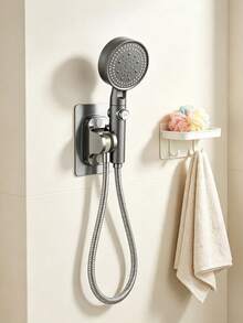 High Pressure 5-Mode Handheld Shower Head With Stainless Steel Hose And Adjustable Bracket, Home Bathroom Decor, Autumn Bathroom Accessories - Multiple Styles - View 7