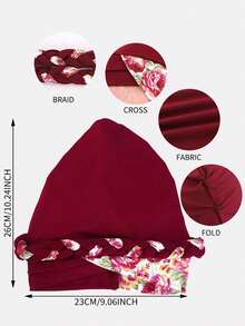 1 buah/2 buah Topi Jilbab Kepang Motif Dua Warna untuk Wanita, Cocok untuk Penggunaan Sehari-hari - beraneka warna - View 11