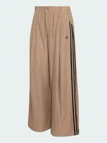 Adidas Originals Women's CHECKS TROUSER Sports Woven Long Pants LE8309 - Brown - View 2