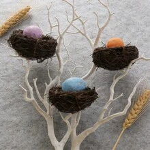 11 piezas Nido de pájaro tejido - Nido de pájaro artificial, Nido de pájaro falso, Casa de pájaro, Decoración de nido de pájaro, Utilizado para plantas artificiales de jardín exterior, Decoración de vacaciones, Patio, Fiesta en casa, Boda, Pascua, Primavera, Decoración de flores artificiales, Accesorios de arreglo artificial de nido de pájaro, Sin huevos - Ver 3